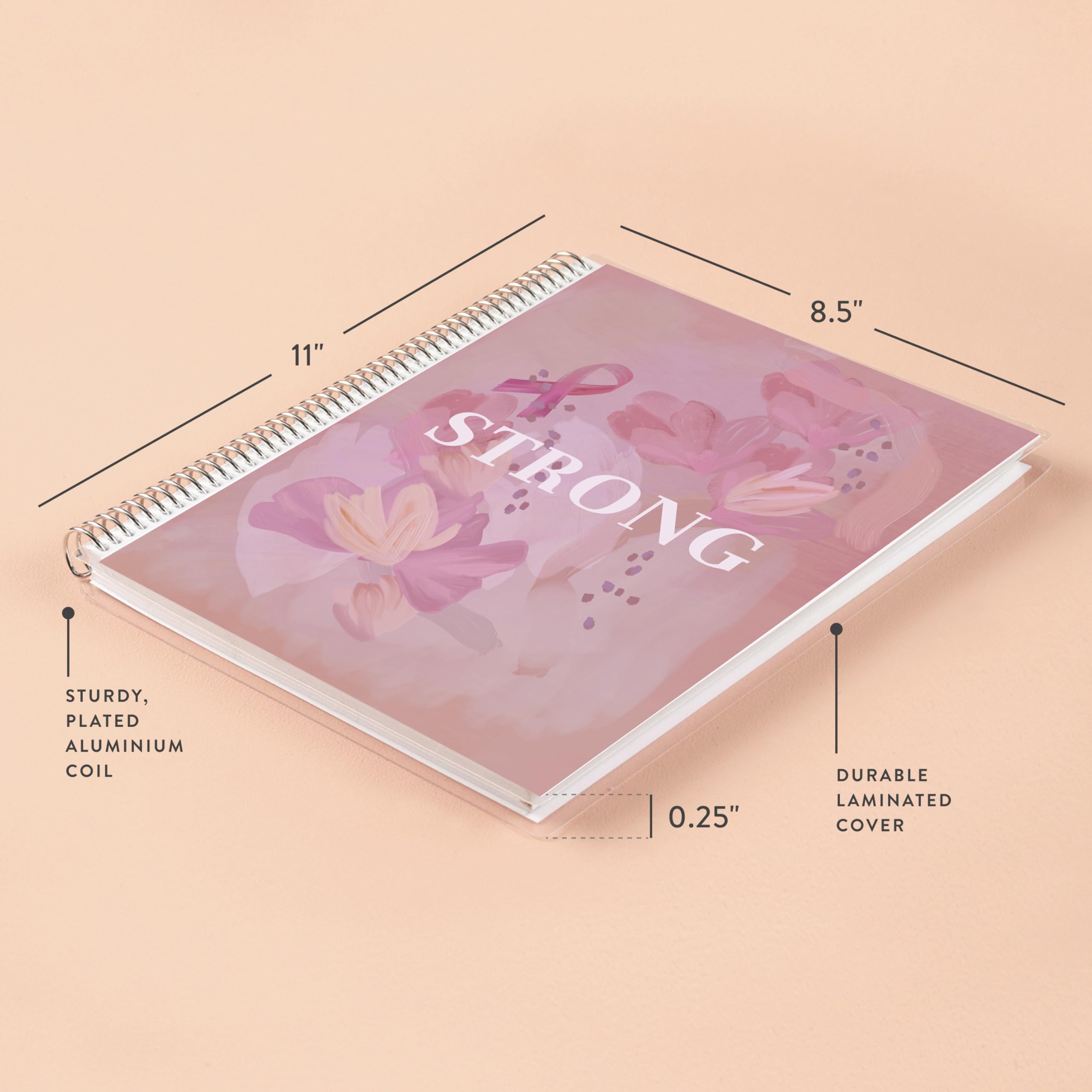 Erin Condren 8.5” x 11” Dot Grid Spiral Notebook, 5mm Dotted Layout with 80 Lb. Paper, Survivor Affirmation Cover, 160 Dot Grid Notebook Pages, Platinum Coil, Stickers Included - Image 3