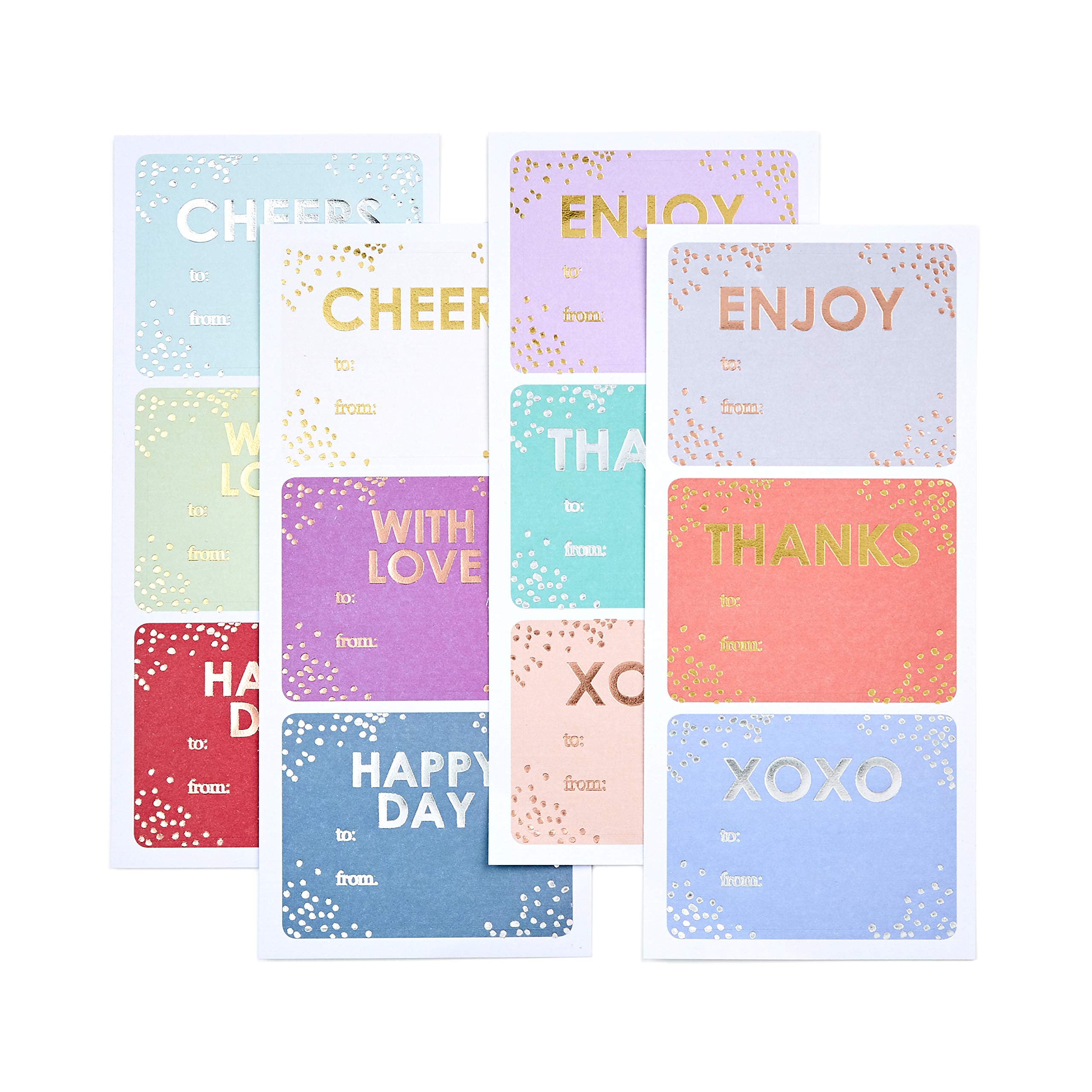 Erin Condren Everyday Metallic Gift Labels with to and from Section for Gift Boxes, Holiday Presents, and Birthday Presents. Measures 3" x 3" and Includes 12 Stickers - Image 3