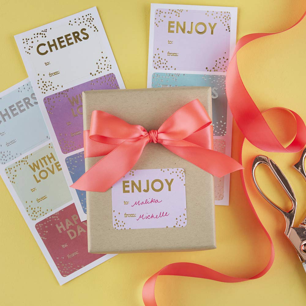 Erin Condren Everyday Metallic Gift Labels with to and from Section for Gift Boxes, Holiday Presents, and Birthday Presents. Measures 3" x 3" and Includes 12 Stickers - Image 4